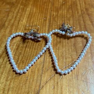 OOAK pearl statement earrings